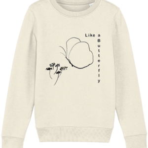 Sweat-shirt enfant bio – Papillon trait noir épuré Like a Butterfly