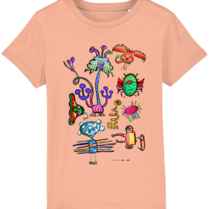 T-shirt enfant bio – Monstres drôles colorés