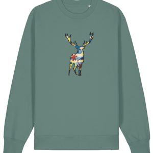 Sweat-shirt unisexe bio – Cerf coloré moderne