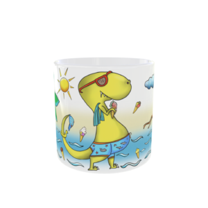 Tasse à café mini mug – Dino Trex drôle plage