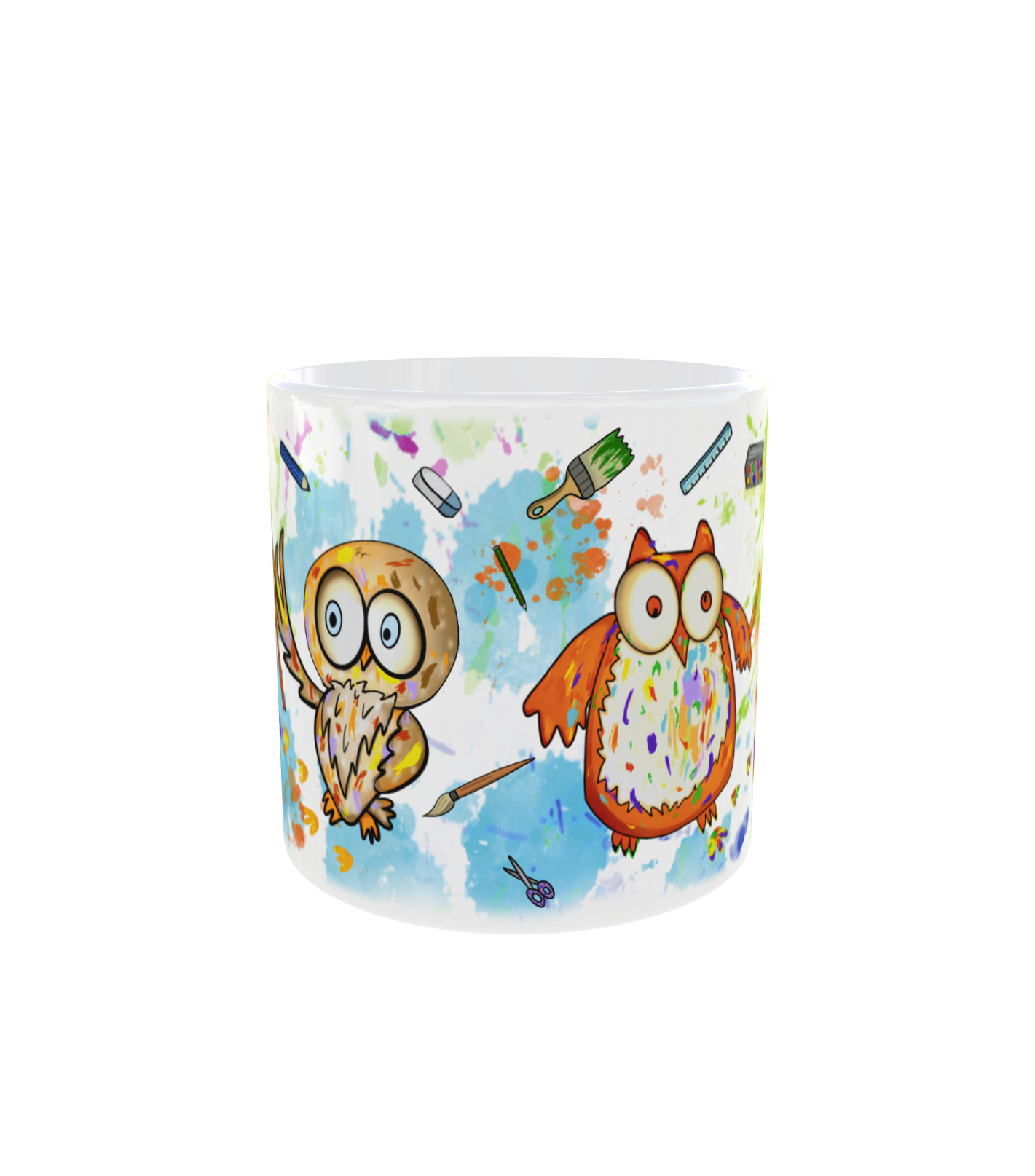 tasse hiboux peinture centre