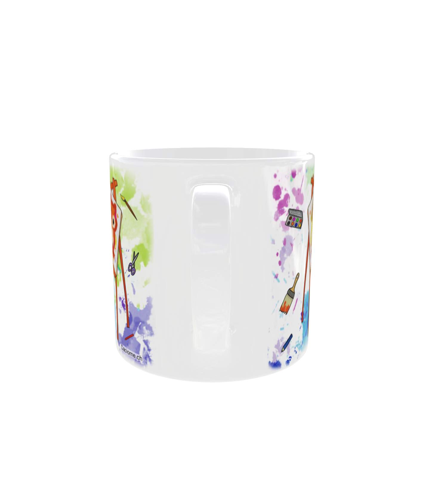 tasse hiboux peinture dos