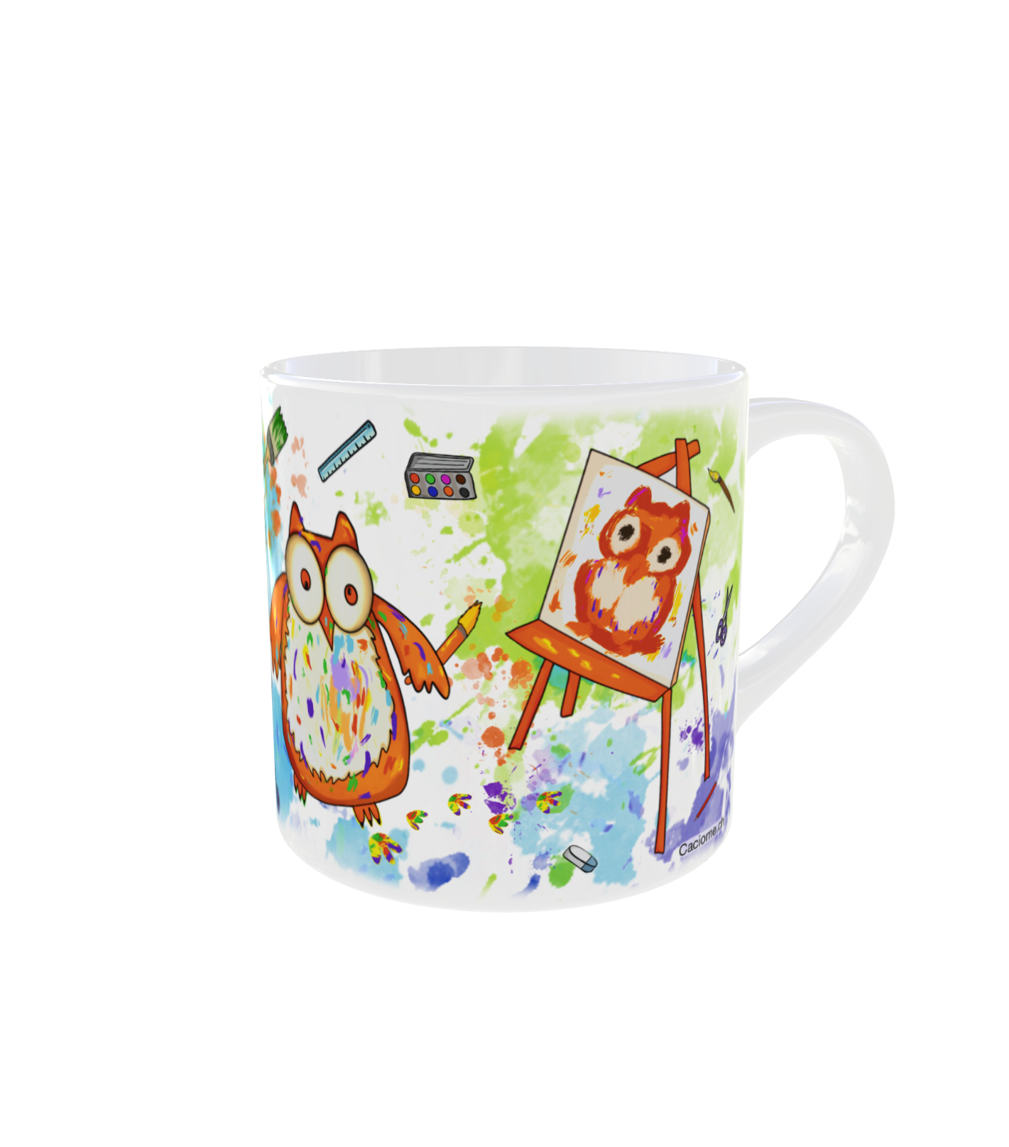 tasse hiboux peinture droite
