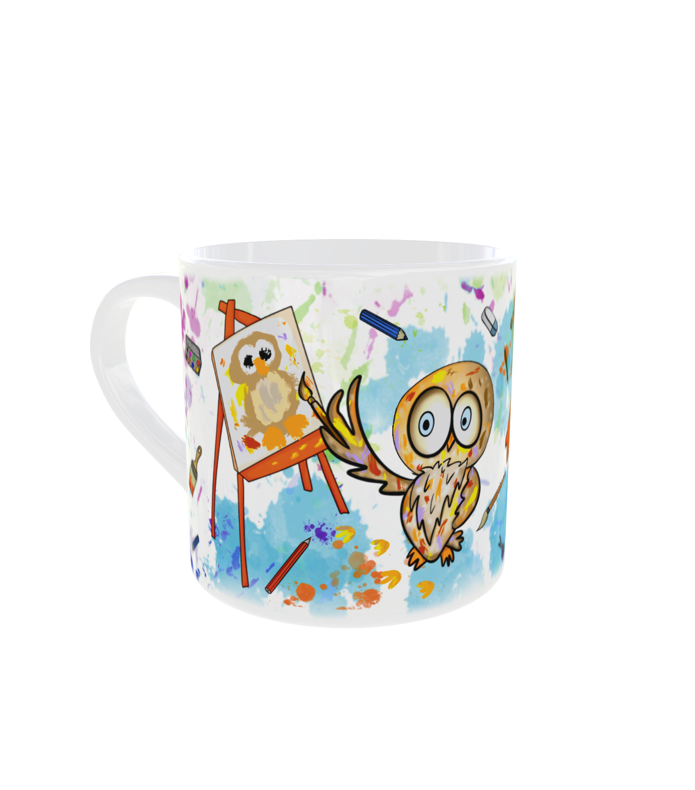tasse hiboux peinture gauche