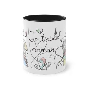 Tasse à café bicolore – Je t'aime maman